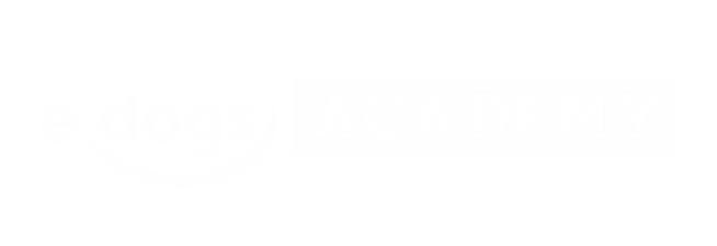 Weißes edogs Academy Logo