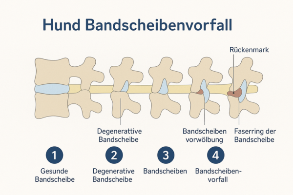 Bandscheibenvorfall beim Hund: Grafische Darstellung