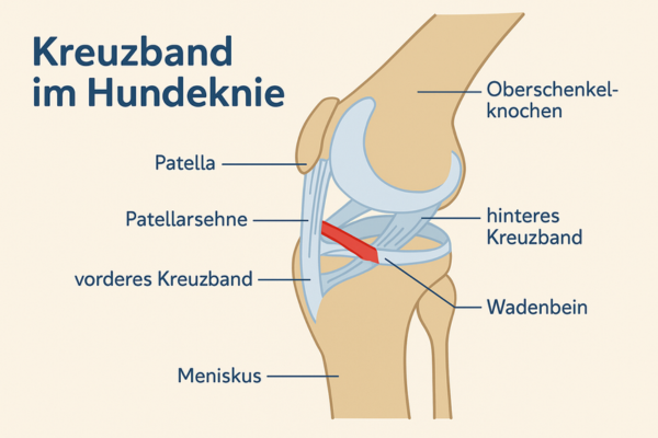 Kreuzbandriss beim Hund: Aufbau des Hundeknies